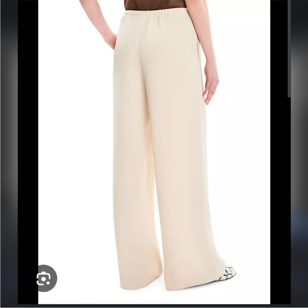 Theory PJ pants size 4  cream wide leg pajama hammered viscose